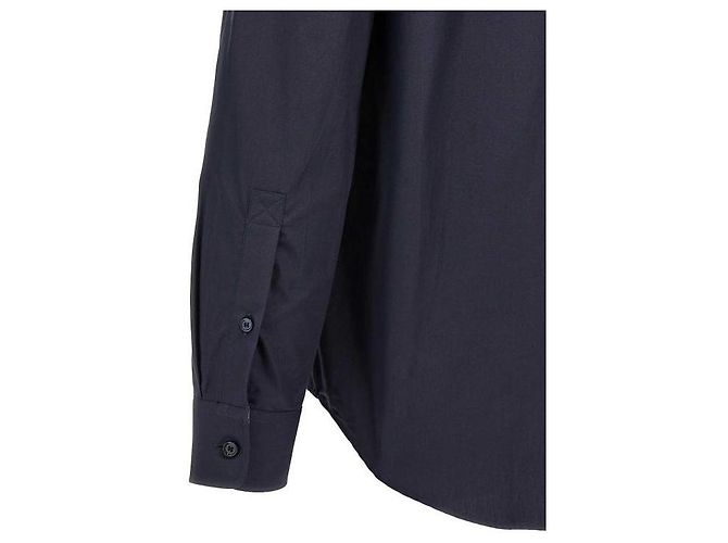 Burberry Camicia in cotone slim fit a maniche lunghe Blu - vista 7