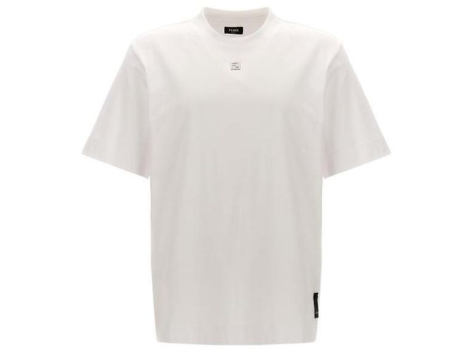 Fendi Metal FF Baumwoll-T-Shirt Weiß - Ansicht 4