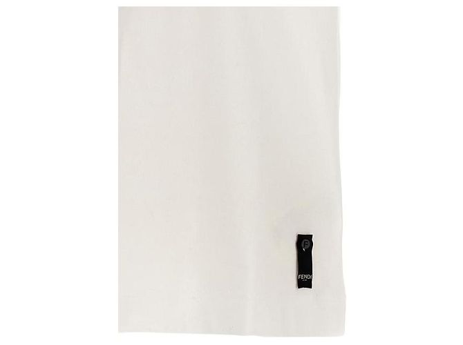 Fendi Metal FF Baumwoll-T-Shirt Weiß - Ansicht 7