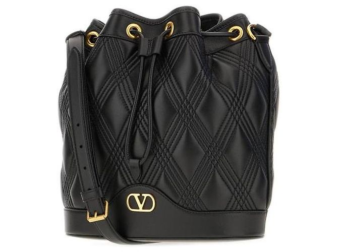 Valentino Bolsa de ombro em couro nappa acolchoado com cordão - vista 4