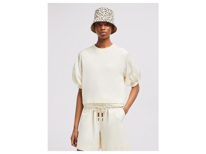 Moncler Camiseta de algodón con mangas abullonadas - vista 5