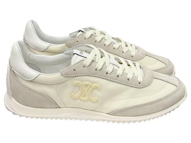 Céline Sneakers Triumph RACER Vaniglia Bianco - vista 13