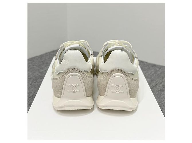 Céline Sneakers Triumph RACER Vaniglia Bianco - vista 14