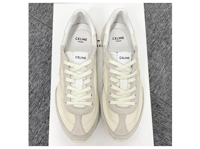 Céline Sneakers Triumph RACER Vaniglia Bianco - vista 15
