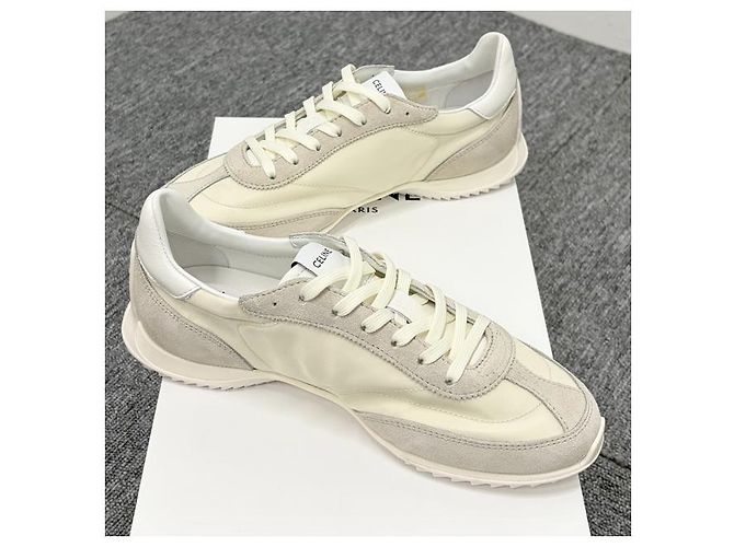Céline Sneakers Triumph RACER Vaniglia Bianco - vista 16