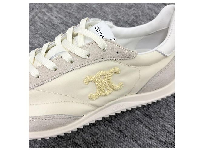 Céline Sneakers Triumph RACER Vaniglia Bianco - vista 19