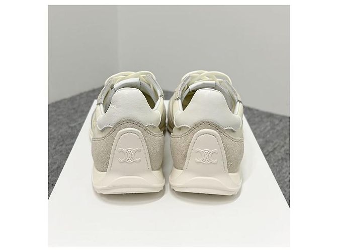 Céline Sneakers Triumph RACER Vaniglia Bianco - vista 2
