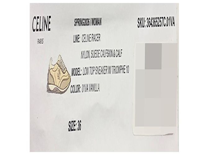 Céline Sneakers Triumph RACER Vaniglia Bianco - vista 23