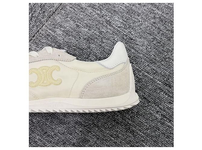 Céline Sneakers Triumph RACER Vaniglia Bianco - vista 8