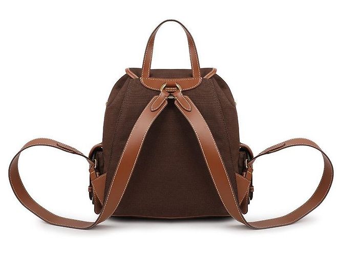 Miu Miu Canvas-Leder-Rucksack Schwarz - Ansicht 5
