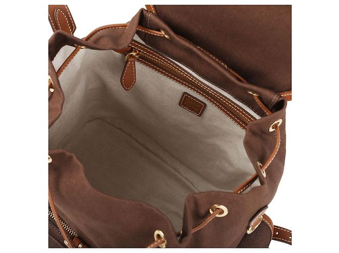 Miu Miu Canvas-Leder-Rucksack Schwarz - Ansicht 8
