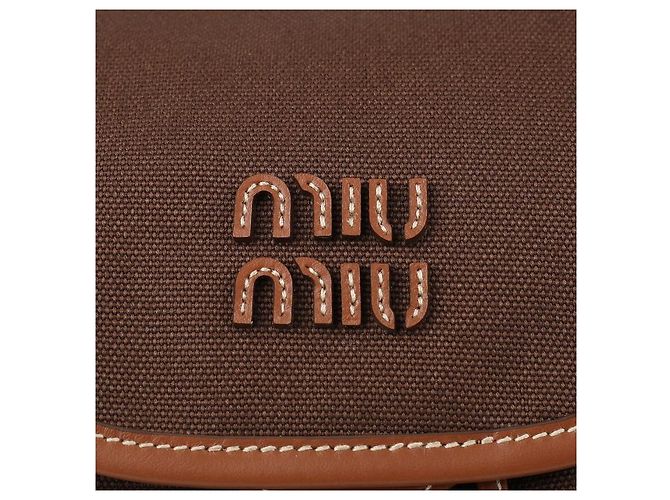 Miu Miu Canvas-Leder-Rucksack Schwarz - Ansicht 9