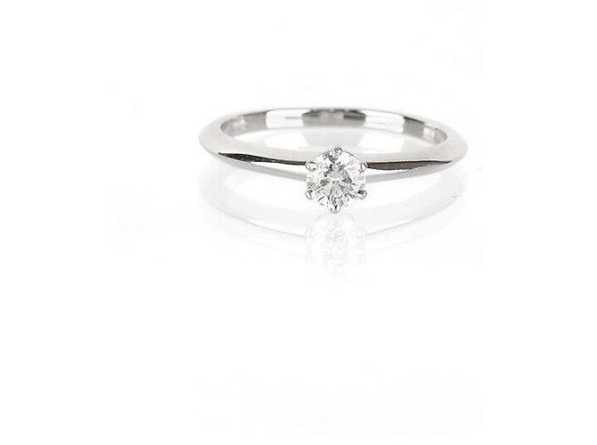 Tiffany & Co Setting Wedding Ring Platinum Diamond Size Silvery - view 4