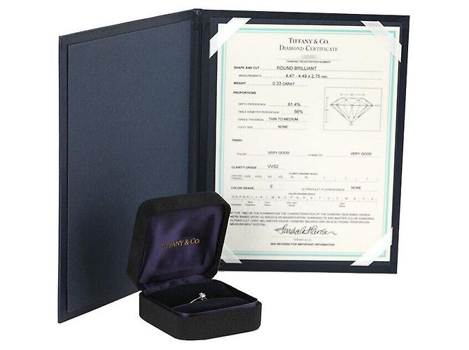 Tiffany & Co Setting Wedding Ring Platinum Diamond Size Silvery - view 6