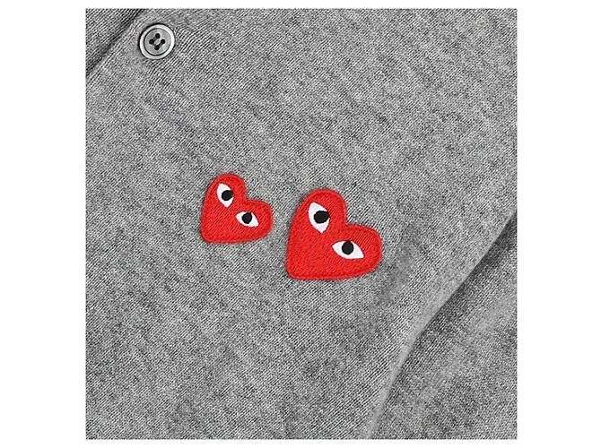 Comme Des Garcons Strickcardigan mit doppeltem Herz-Patch Braun - Ansicht 8