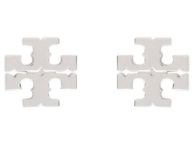 Tory Burch Pendientes de botón Logo Plata - vista 4