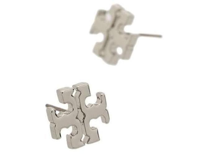 Tory Burch Pendientes de botón Logo Plata - vista 8