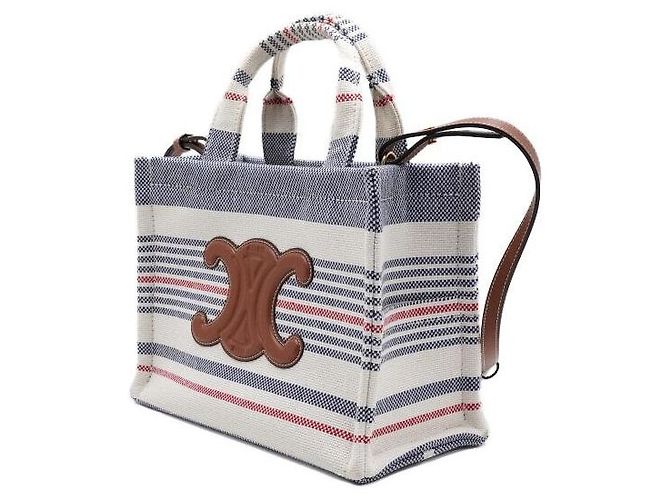 Cabas Céline Piccola borsa tote e a spalla in tela a righe Multicolore - vista 2