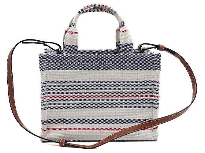 Cabas Céline Piccola borsa tote e a spalla in tela a righe Multicolore - vista 4