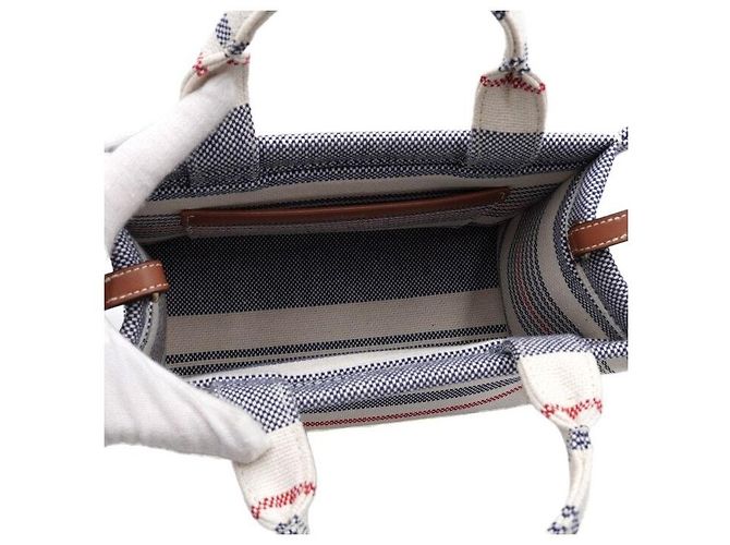 Cabas Céline Piccola borsa tote e a spalla in tela a righe Multicolore - vista 5