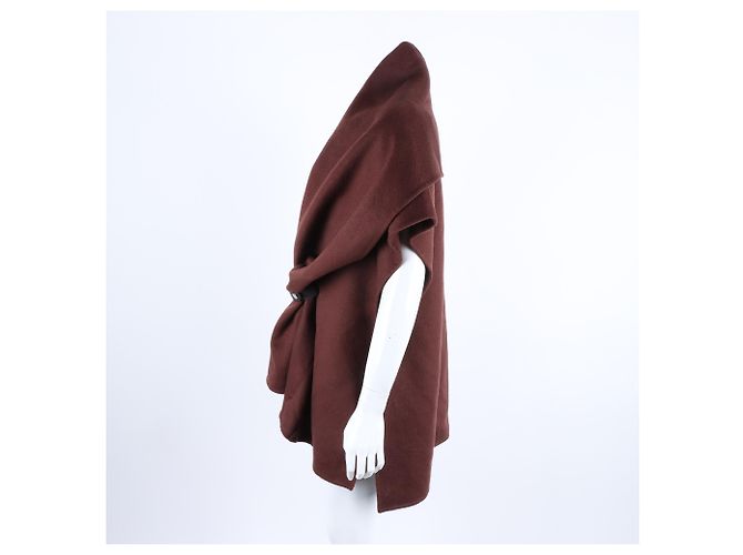 Hermès Cappa in Cashmere Marrone - vista 2