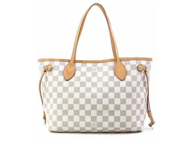 Borsa tote Louis Vuitton Neverfull PM Damier Azur Blu - vista 3