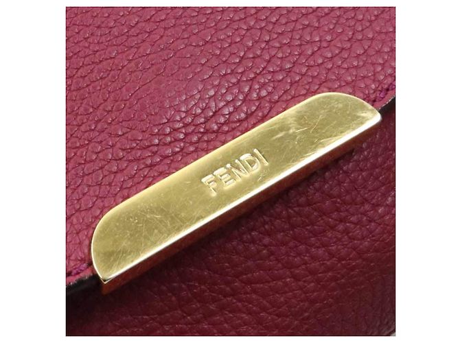 Borsa a spalla in pelle bordeaux Fendi Bordò - vista 10