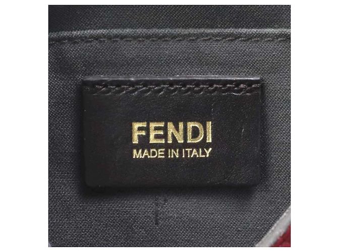 Borsa a spalla in pelle bordeaux Fendi Bordò - vista 14