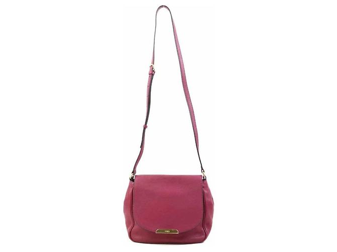 Borsa a spalla in pelle bordeaux Fendi Bordò - vista 16