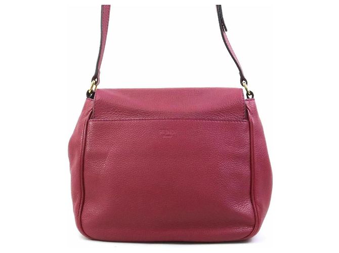 Borsa a spalla in pelle bordeaux Fendi Bordò - vista 3