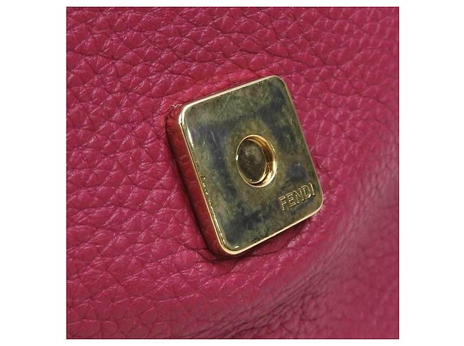 Borsa a spalla in pelle bordeaux Fendi Bordò - vista 8