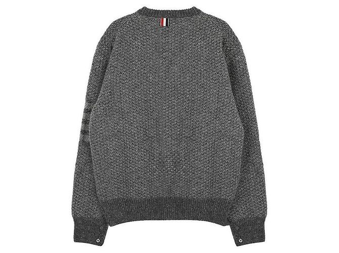 Thom Browne Streifen Tonal Stitch Mohair Tweed Strick Braun - Ansicht 5