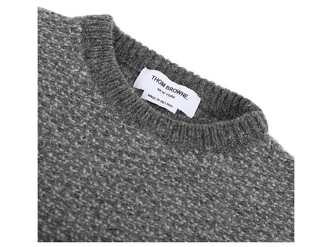 Thom Browne Streifen Tonal Stitch Mohair Tweed Strick Braun - Ansicht 6