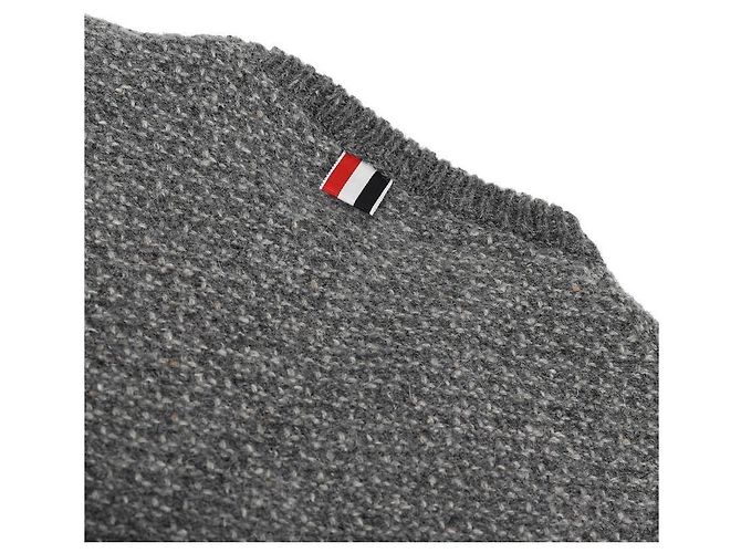 Thom Browne Streifen Tonal Stitch Mohair Tweed Strick Braun - Ansicht 7