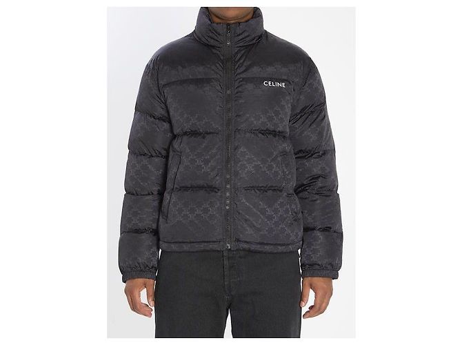 Céline Down Jacket in Nylon Jacquard Black - view 4