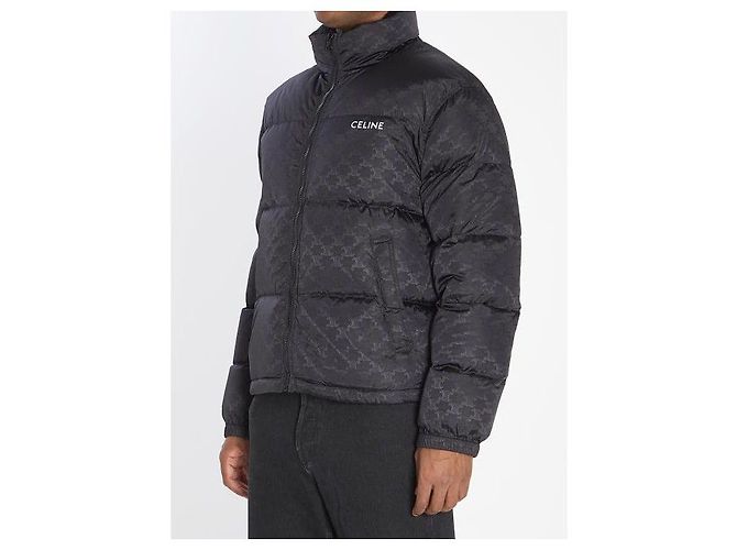 Céline Down Jacket in Nylon Jacquard Black - view 5