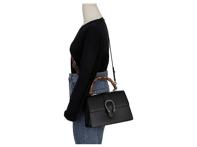 Gucci Dionysus Bambus Top Handle Schultertasche Schwarz - Ansicht 10