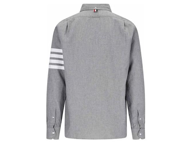 Thom Browne Camicia in chambray Marrone - vista 5