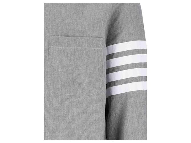 Thom Browne Camicia in chambray Marrone - vista 8
