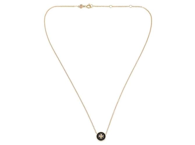 Tory Burch Collar con Péndulo de Esmalte Negro - vista 4