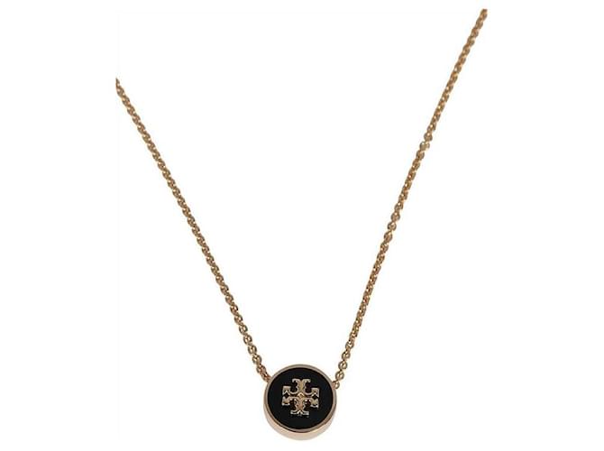 Tory Burch Collar con Péndulo de Esmalte Negro - vista 5