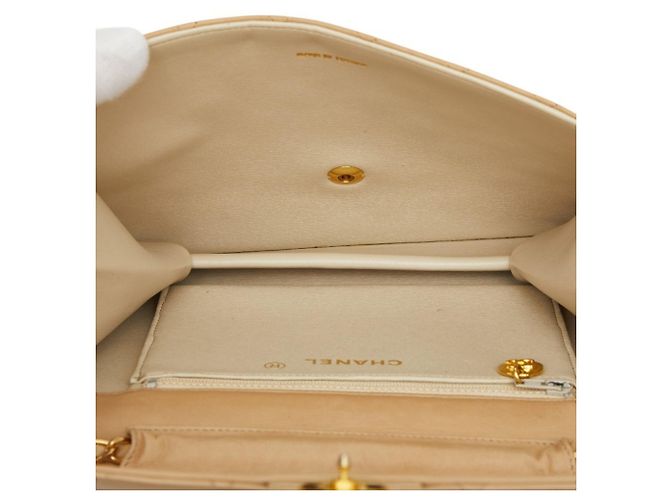 Borsa a spalla matelassé Chanel Coco Mark Beige - vista 10