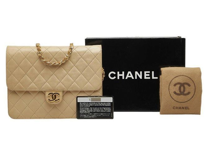 Borsa a spalla matelassé Chanel Coco Mark Beige - vista 14