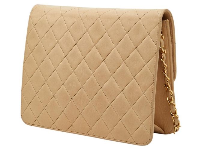 Borsa a spalla matelassé Chanel Coco Mark Beige - vista 2