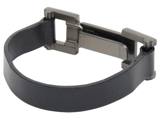 Bracciale charm con placca logo Chanel Nero Argento - vista 2