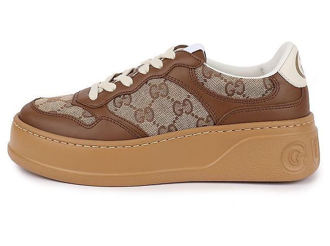 Gucci Sneakers in tela e pelle GG - vista 6