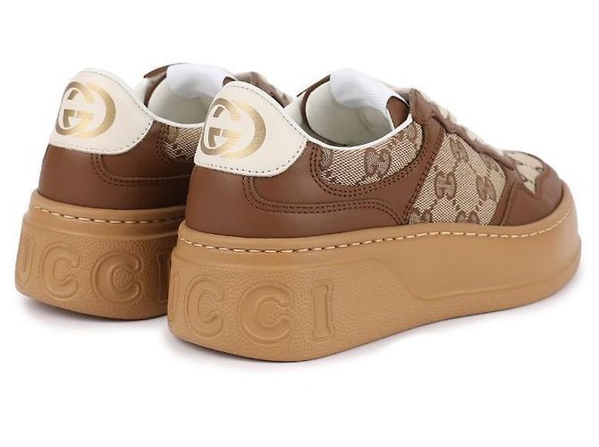 Gucci Sneakers in tela e pelle GG - vista 8
