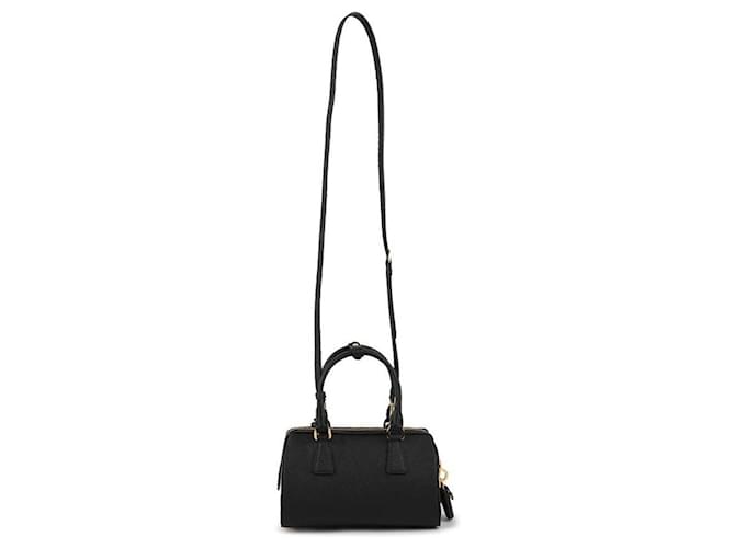 Prada Mini bolsa tote com logo triangular Saffiano Preto - vista 5