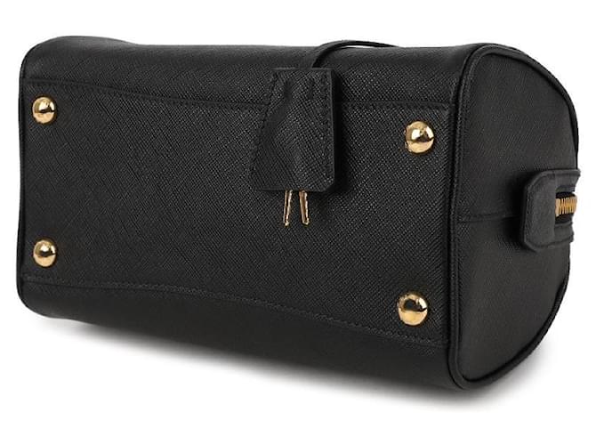 Prada Mini bolsa tote com logo triangular Saffiano Preto - vista 6