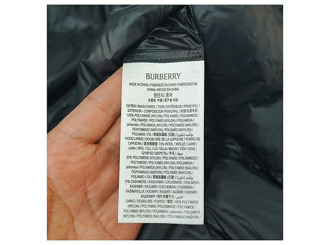 Burberry Casaco longo acolchoado com cinto para mulher em nylon preto com capuz destacável - vista 29